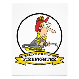 WORLDS GREATEST FIREFIGHTER MEN CARTOON PERSONALIZED ANNOUNCEMENTS