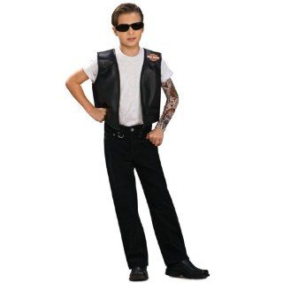 Rubies Harley Davidson Black Vest Boys: Clothing