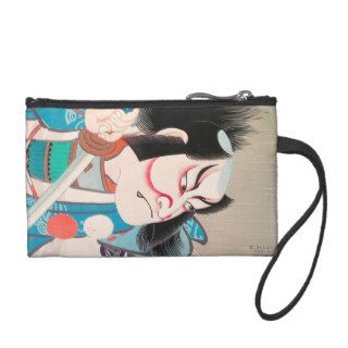 Ichikawa Danjuro kabuki samurai warrior tattoo art Coin Purses