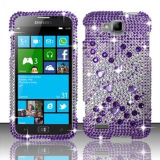 For Samsung ATIV S T899m (T Mobile) Full Diamond Design Cover Case   Purple Beats FPD: Cell Phones & Accessories