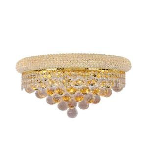 Worldwide Lighting Empire Collection 3 Light Gold with Clear Crystal Wall Sconce W23018G16