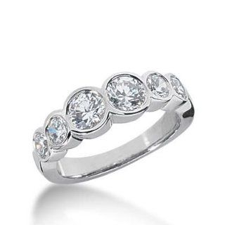 Diamond Wedding Ring 4 Round Stone 0.15 ct 2 Round Stone 0.45 ct Total 1.50 ctw. 596 WR2349: Wedding Bands Wholesale: Jewelry