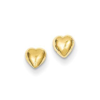 14k Heart Post Earrings: Stud Earrings: Jewelry