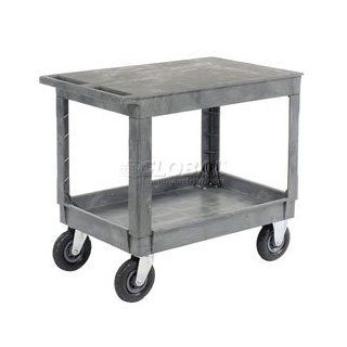 Best Value Plastic Flat Top Shelf Service & Utility Cart 8" Pneumatic Caster : Office Products