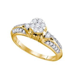 0.53 Carat Round Diamond Engagement Ring: TheJewelryMaster: Jewelry