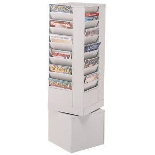 Buddy Products 44 Pocket Rotating Literature Rack, Steel, 13.75 x 49.75 x 13.75 Inches, Putty (0815 6) : Literature Organizers : Office Products