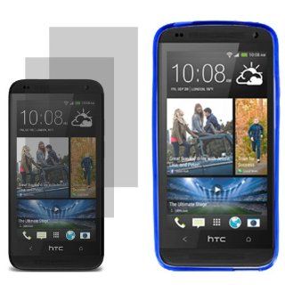 Aimo Wireless TPU Sleeve Gel Cover Skin Case for Virgin Mobile HTC Desire, Zara 601 x2 Fitted Screen Protector  Blue: Cell Phones & Accessories