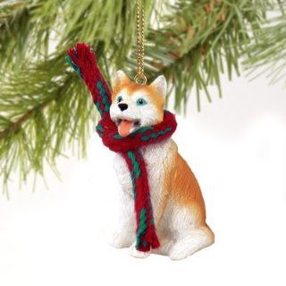 Husky Red & White w/Blue Eyes Original Ornament : Decorative Hanging Ornaments : Everything Else