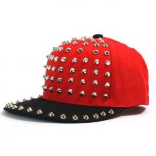 ililily Cotton Baseball Cap with Stud Trim with Structured New Era styled Flat Bill with Adjustable Strap Snapback Trucker Hat (ballcap 581 4) at  Mens Clothing store: