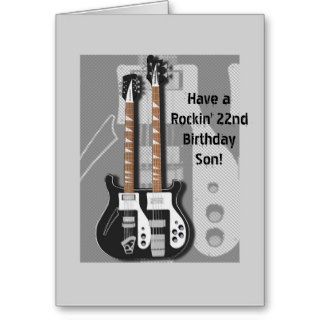 Have a Rockin' 22nd Birthday Son Greeting Card