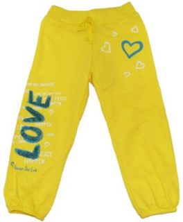 Toddler Girl's Hot Yellow Fleece Pants   Number One Girls 2T 4T 6Y 8Y   6 T: Clothing