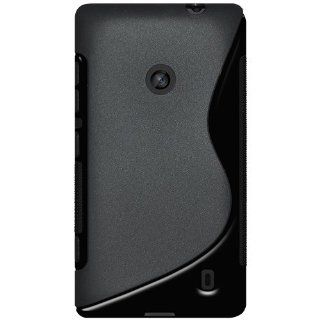 Amzer AMZ95686 Dual Tone TPU Hybrid Skin Fit Case Cover for Nokia Lumia 520   1 Pack   Retail Packaging   Black: Cell Phones & Accessories