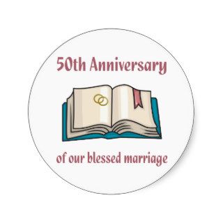 Christian 50th Anniversary Gifts Round Stickers