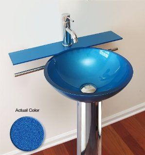 Gole Small Bathroom Vanity Sky Blue   Vessel Sinks