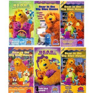bear in the Big Blue House set 6 vhs: Bear in the Big Blue House   Potty Time with Bear, Bear in the Big Blue House   Sharing with Friends,Bear in the Big Blue House, Vol. 4   I Need a Little Help Today, Bear in the Big Blue House, Vol. 7   Birthday Partie