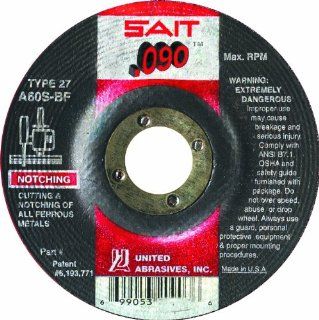 United Abrasives/SAIT 20904 Type 27 A60S 5 Inch by .090 Inch by 7/8 Inch Depressed Center Cutting Wheel, 25 Pack: Home Improvement