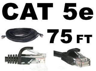 Black 75FT 20M CAT5 RJ45 Patch Ethernet Lan Network Cable Wire Cord Connector 75' FT For PC, Mac, Laptop, Desktop, PS2, PS3, XBOX, XBOX 360, DSL, Cable & High Speed Internet Computers & Accessories