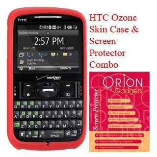 OrionGadgets Silicone Skin Case & Screen Protector Combo for HTC Ozone (Red): Cell Phones & Accessories