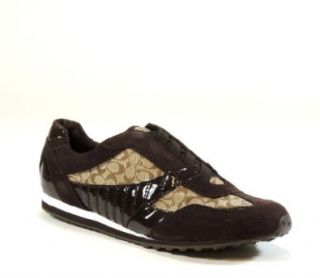 Coach Women's Rafaella Signature Fashion Sneakers (Khaki/Chestnut, 9.5): Shoes