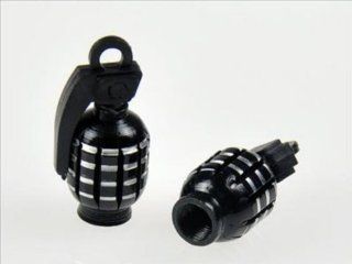 4 PCS Black Grenade Shaped Tire Valve Stem Cap: Automotive