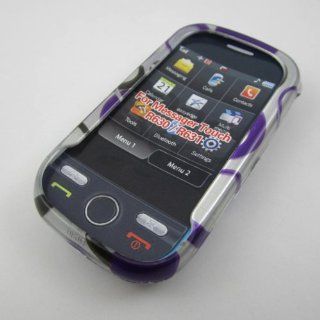 HARD PHONE CASES COVERS SKINS SNAP ON FACEPLATE PROTECTOR FOR SAMSUNG MESSAGER TOUCH SLIDER SCH R630 SCH R631 CRICKET ALLTEL / PURPLE BLACK ON SILVER POLKA DOTS (WHOLESALE PRICE): Cell Phones & Accessories
