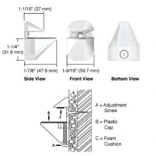 C.R. Laurence DL631W White Adjustable Glass Shelf Bracket   Pair   Shelving Hardware  