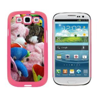 Stuffed Plush Animals Teddy Bear Toys   Snap On Hard Protective Case for Samsung Galaxy S3   Pink Cell Phones & Accessories