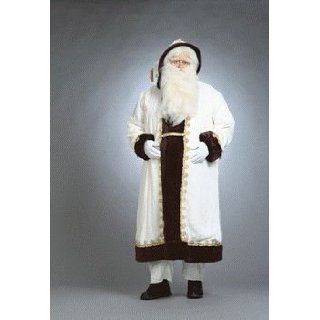European Style Father Christmas (white) Deluxe Adult Costume Size 46 Large: Clothing