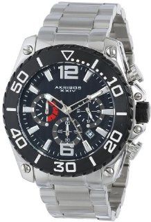 Akribos XXIV Men's AK639BKS Conqueror Chronograph Silver tone Stainless Steel Bracelet Watch: Watches