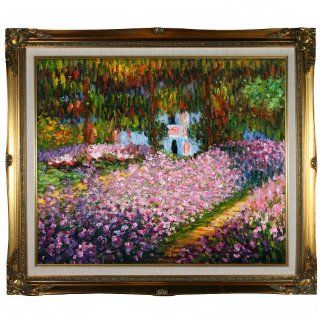 overstockArt MON414 FR 637G20X24 Claude Monet Artist's Garden at Giverny 20 Inch by 24 Inch Framed Oil on Canvas   Oil Paintings