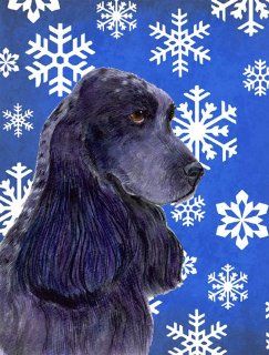 Cocker Spaniel Winter Snowflakes Holiday Flag Canvas House Size : Other Products : Patio, Lawn & Garden
