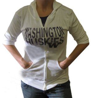 Washington Huskies Womens Rib Zip Hooded Sweatshirt by Step Ahead Size: X Large : Athletic Sweatshirts : Sports & Outdoors