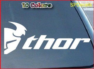 Thor Motocross Car Window Vinyl Decal Sticker 12" Wide (Color: White): Everything Else