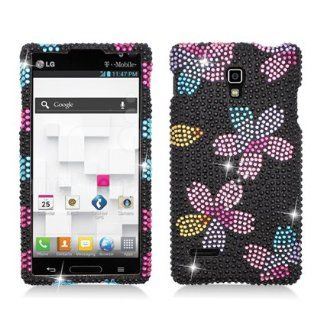 Aimo LGP769PCLDI651 Dazzling Diamond Bling Case for Optimus L9   Retail Packaging   Sakura Flowers: Cell Phones & Accessories