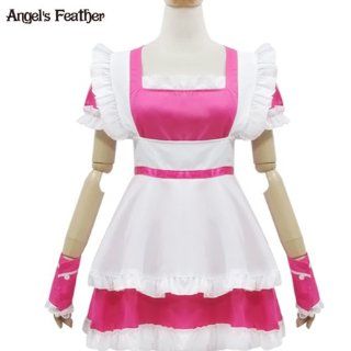 New Women's Lovely French Lolita Maid Cosplay Costumes Uniform M Size Pink: Costume Makeup: Clothing