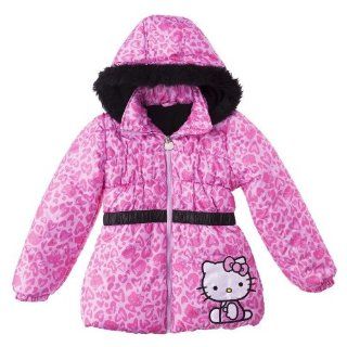 Hello Kitty Toddler Girls Pink Puffer Jacket W/ Heart Print Size   4T  Other Products  