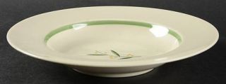 Franciscan Westwood Rim Soup Bowl, Fine China Dinnerware   Green Band And Leaves