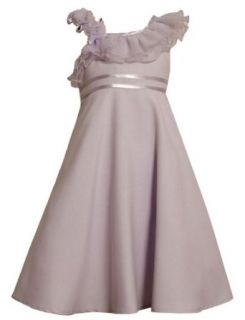 Size 7, Lavender, BNJ 2394R, Lavender Purple Asymmetric One Shoulder Linen Dress, Bonnie Jean Tween Girls S[ecial Occasion Flower Girl Party Dress: Special Occasion Dresses: Clothing