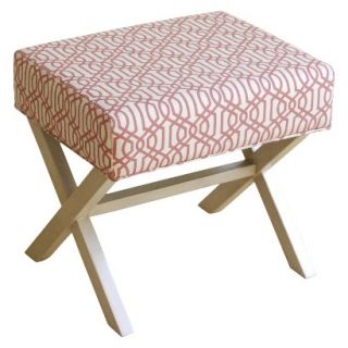 Ottoman Threshold X Stool Ottoman   Coral Trellis