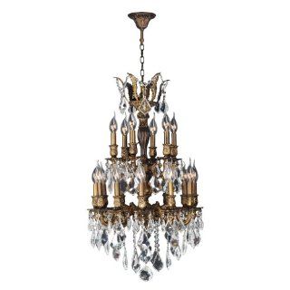 Worldwide Lighting W83345B19 Versailles 18 Light Antique Bronze Finish with Clear Crystal Chandelier    