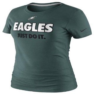 Nike Philadelphia Eagles Ladies Just Do It Slim Fit T Shirt   Midnight Green : Sports Fan Apparel : Sports & Outdoors