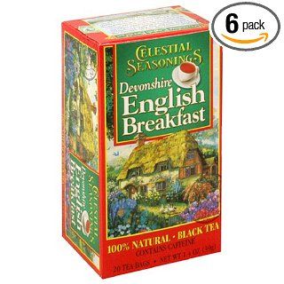 Celestial Seasonings Black Tea, Devonshire English Breakfast, Tea Bags, 20 Count Boxes (Pack of 6) : Grocery & Gourmet Food