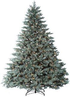 7.5' x 72" Colorado Blue Spruce Tree, Staylit, Clear   Christmas Trees