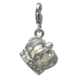 SilberDream Charm Crown, 925 Sterling Silver Charms Pendant with Lobster Clasp for Charms Bracelet, Necklace or Earring FC649: SilberDream: Jewelry