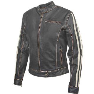 Xelement BXU 100530 Vintage Womens Dark Brown Leather Jacket   X Large Automotive