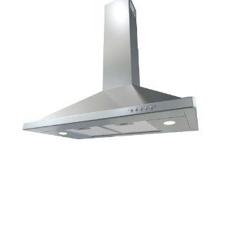 Zephyr BVE E36AS290 Stainless Steel Brisas 290 CFM 36 Inch Wide Stainless Steel Wall Mounted Range Hood with Halogen Lighting from the Brisas Collection: Kitchen & Dining