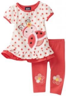 Little Rebels Baby girls Infant Floral Ladybug Tunic and Legging Set, Pink Tuba, 12 Months Infant And Toddler Clothing Sets Clothing