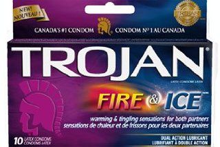 Trojan Fire and Ice Dual Lubricant Premium Latex Condoms 10 Ct. (Pack of 2) Health & Personal Care