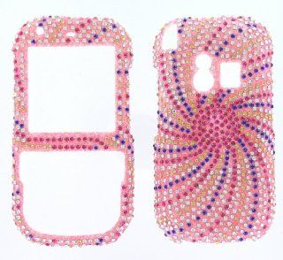 PALM Centro 690/685   SWIRL Design   PINK/BLUE   Full Rhinestones/Diamond/Bling/Diva   Hard Case/Cover/Faceplate/Snap On/Housing Cell Phones & Accessories
