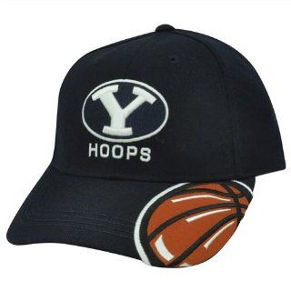 NCAA Brigham Young Cougars Basketball Hoop Velcro BYU Curved Bill Navy Hat Cap : Sports Fan Baseball Caps : Sports & Outdoors